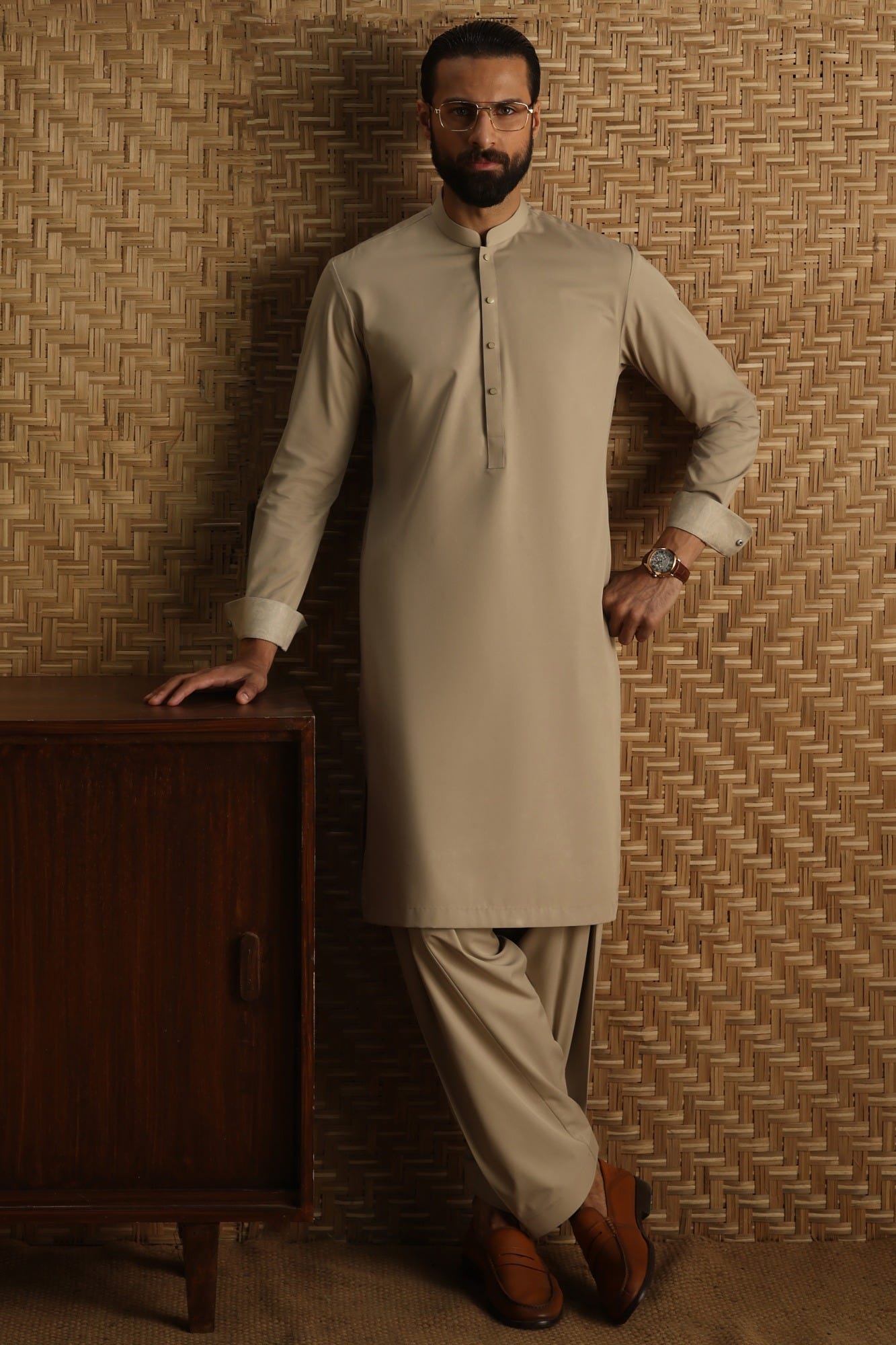 BILBAO - LIGHT KHAKI EXCLUSIVE KAMEEZ SHALWAR