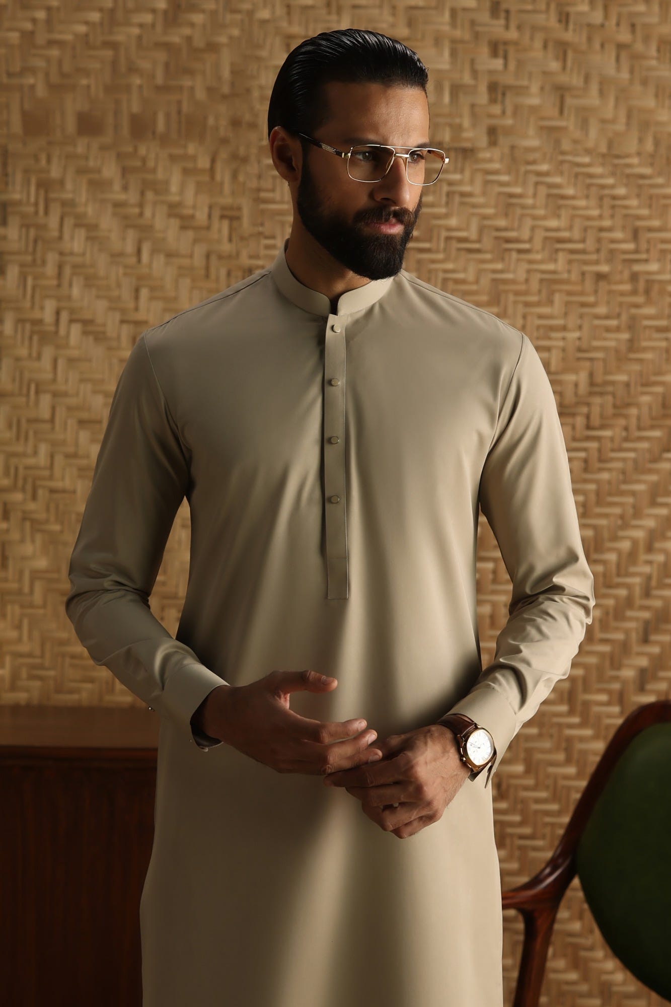 BILBAO - LIGHT KHAKI EXCLUSIVE KAMEEZ SHALWAR