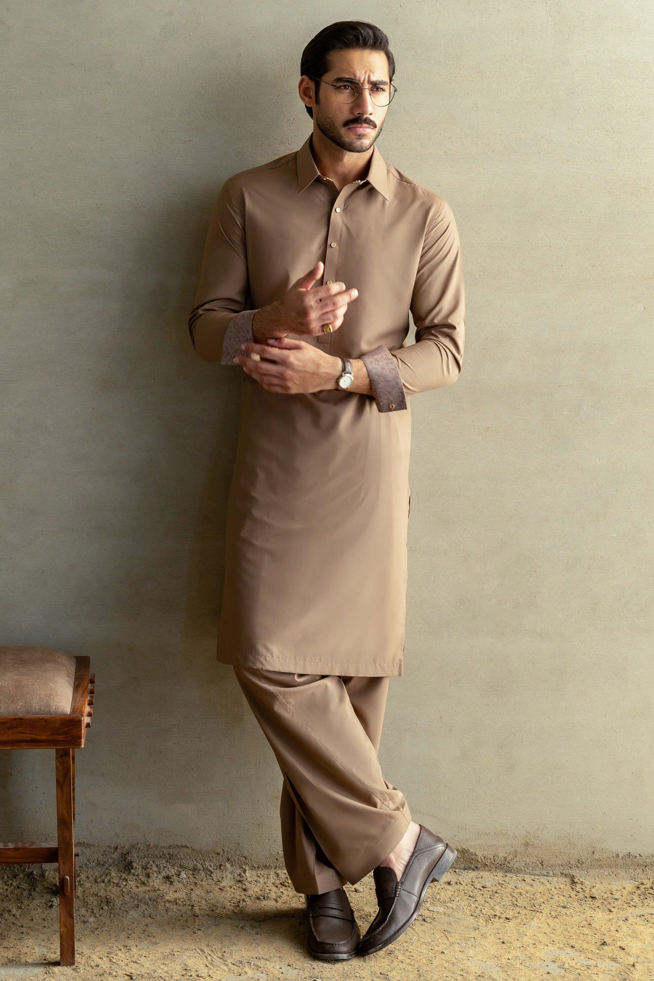 MOLDE - DARK SAND EXCLUSIVE KAMEEZ SHALWAR