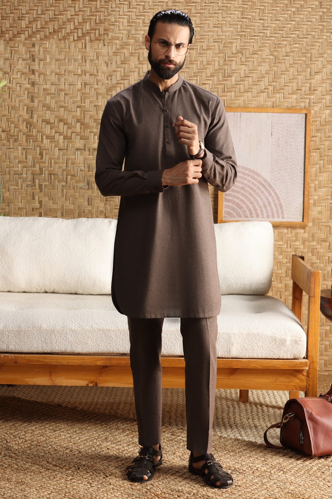 COFFEE BLENDED KURTA TROUSERS