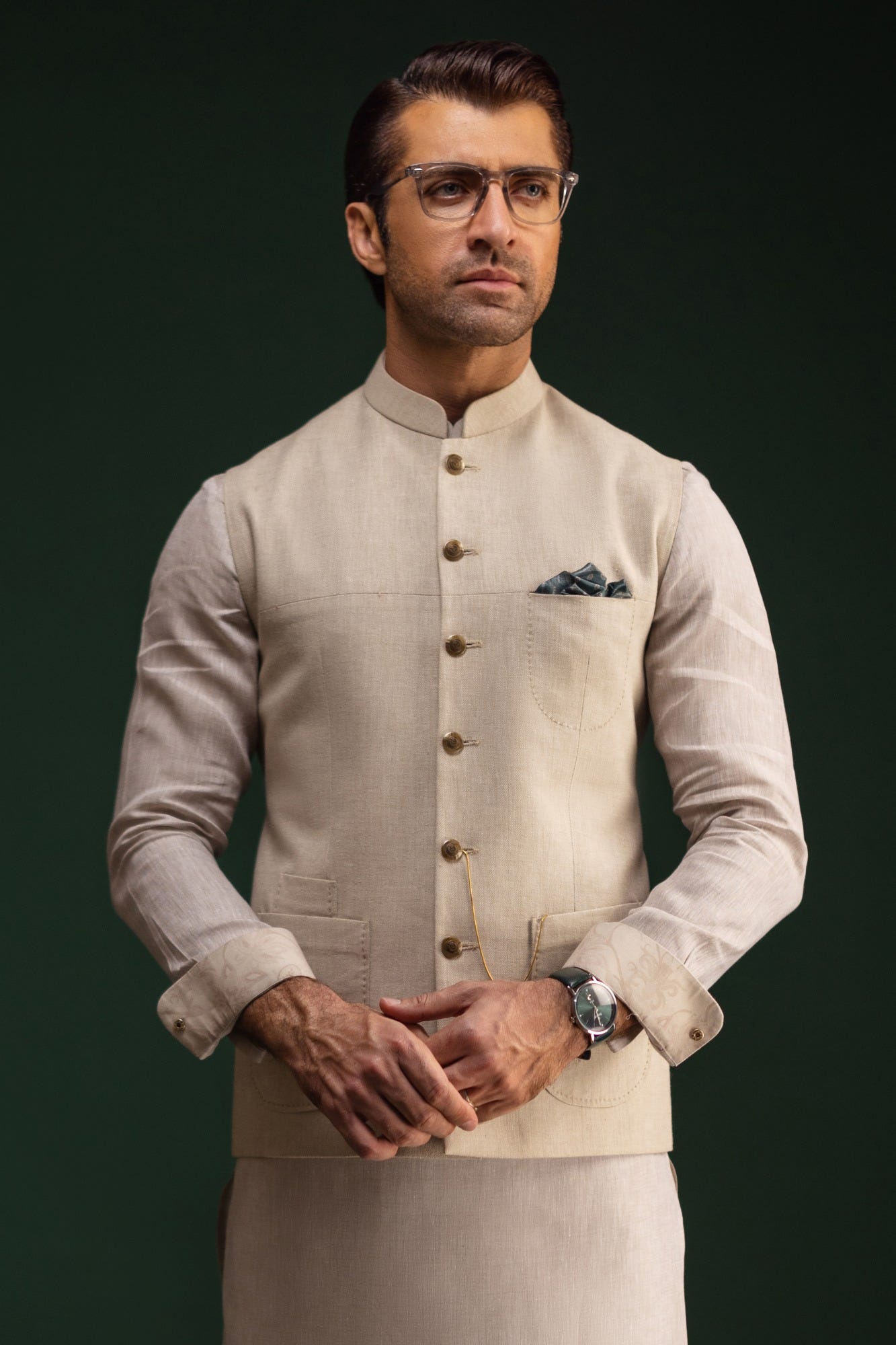 Sand Linen Waistcoat | Ccvc-39344-D5