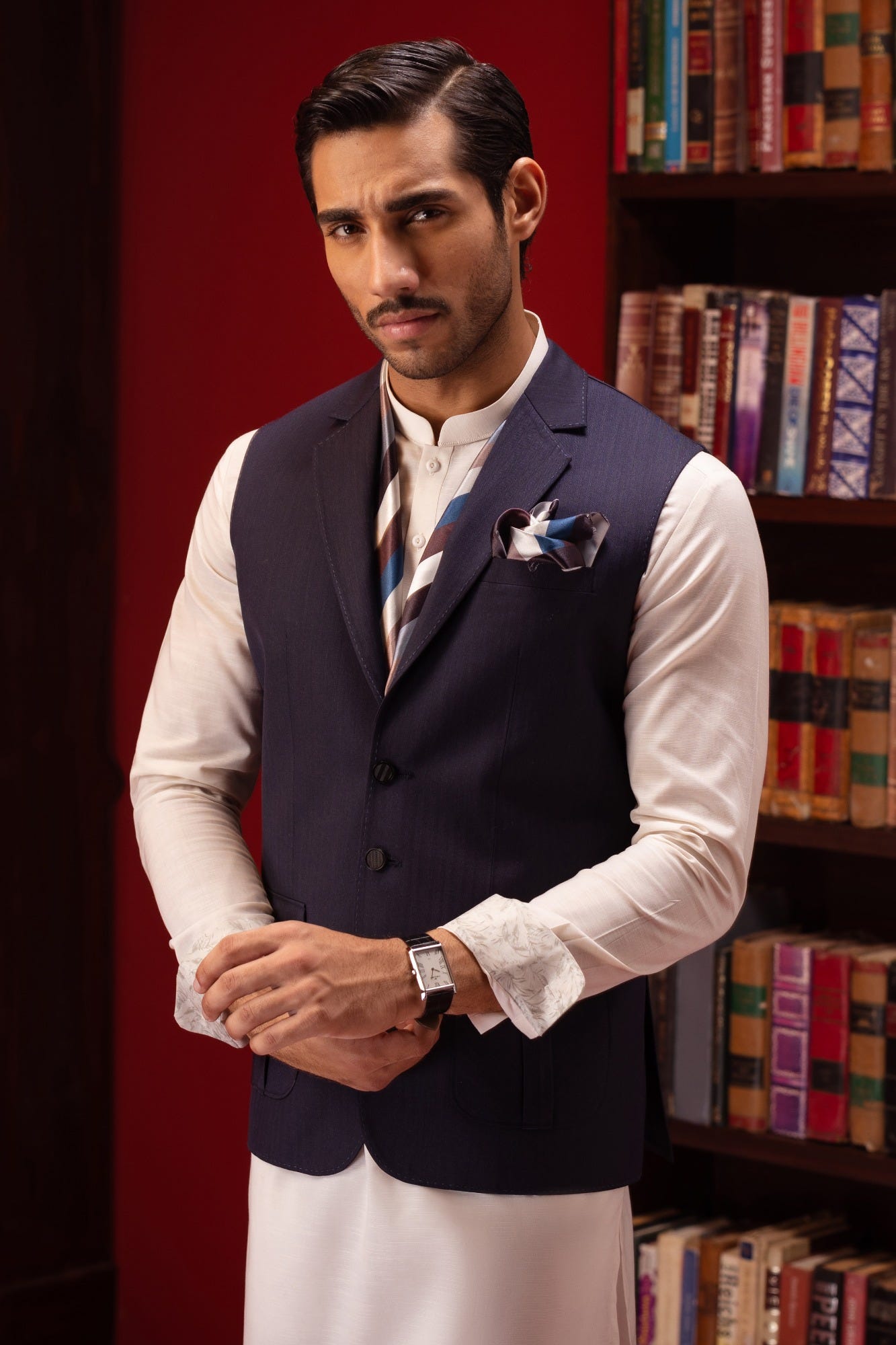BLAZER VEST - NAVY BLENDED WAISTCOAT