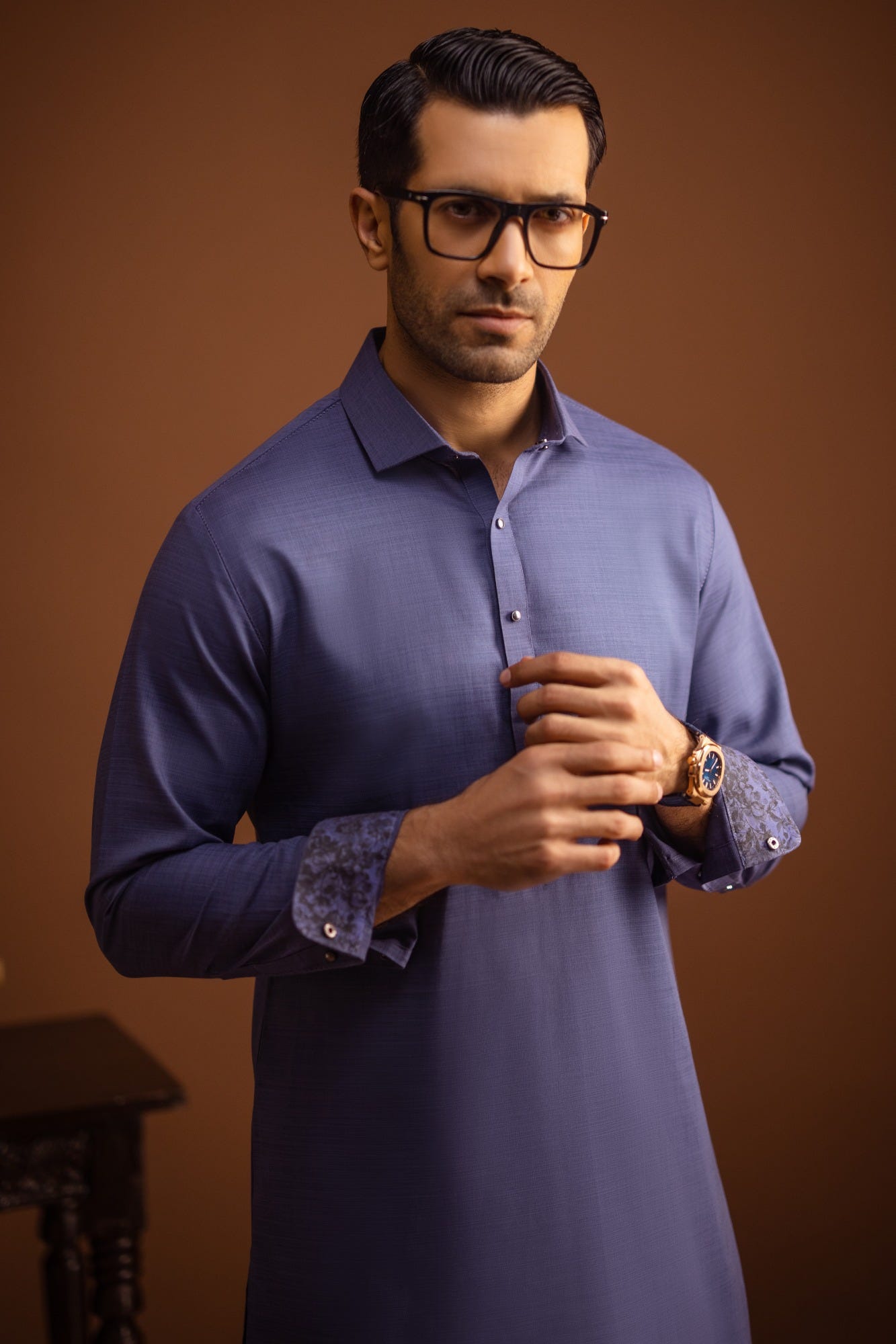 Colima - Deep Blue Blended Exclusive Kameez Shalwar