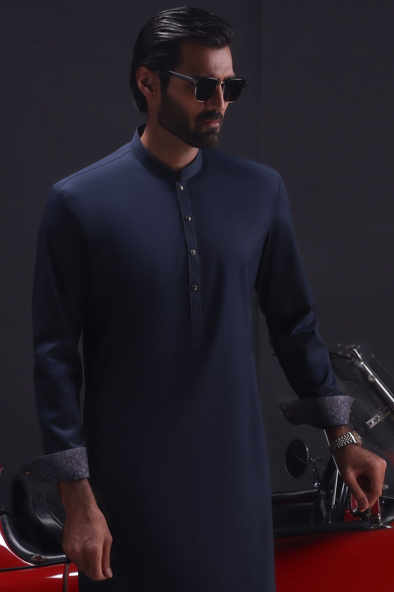 Oslo - Navy Cotton Kurta Trouser