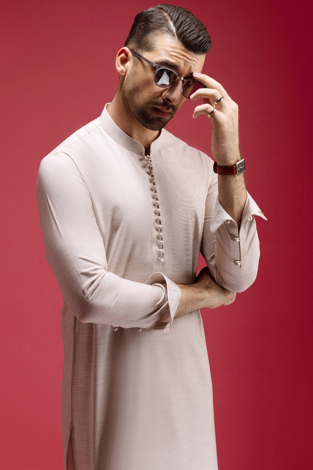 Denmark - Light Brown Cotton Kurta Trouser