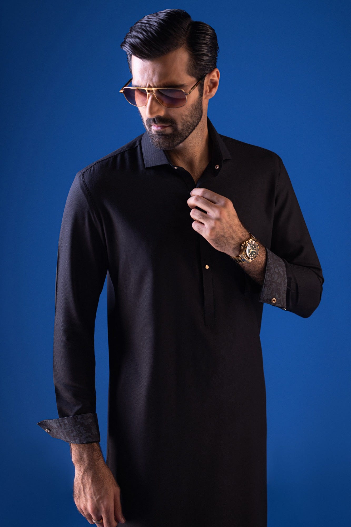 Esperanza - Black Blended Exclusive Kameez Shalwar