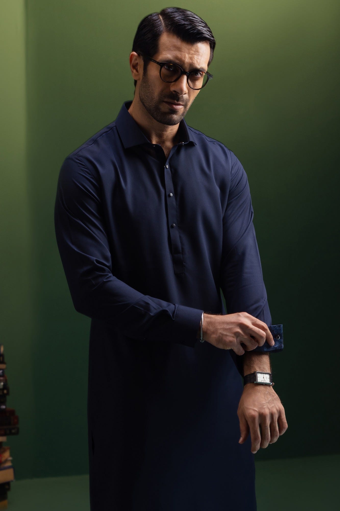 Estonia - Navy Blended Kameez Shalwar