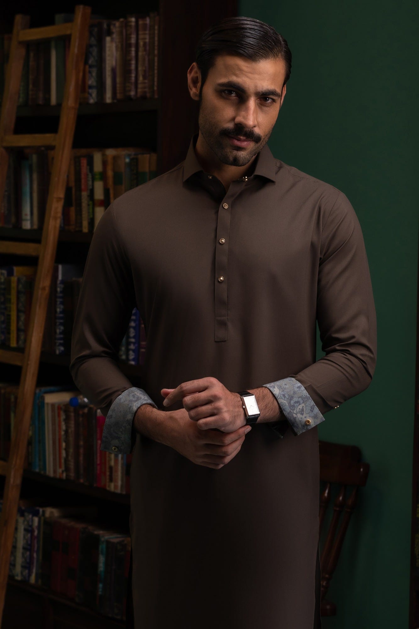 Estonia - Olive Blended Kameez Shalwar
