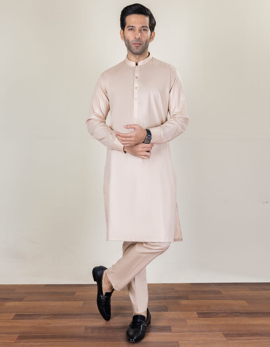 Fawn Cotton Unstitched Kameez Shalwar Fabric | Jjms-2173