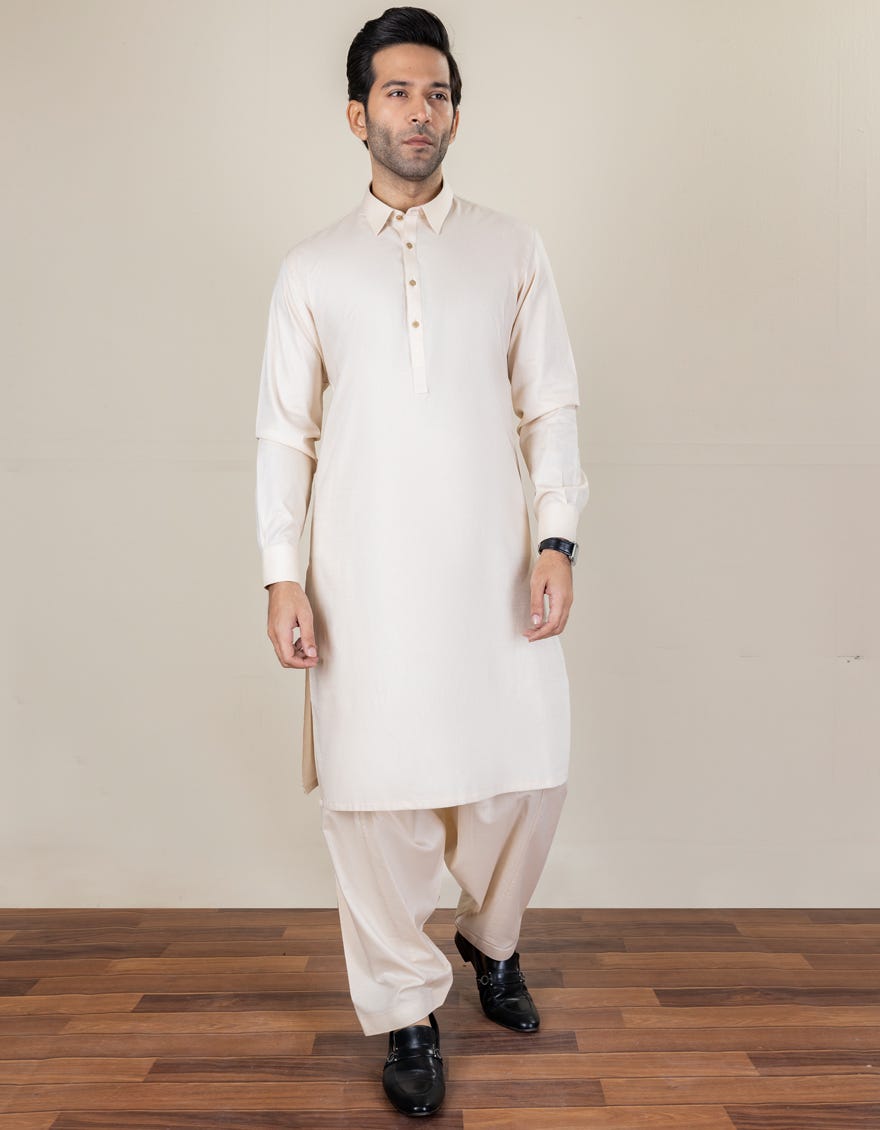Fawn Cotton Unstitched Kameez Shalwar Fabric | Jjms-2176