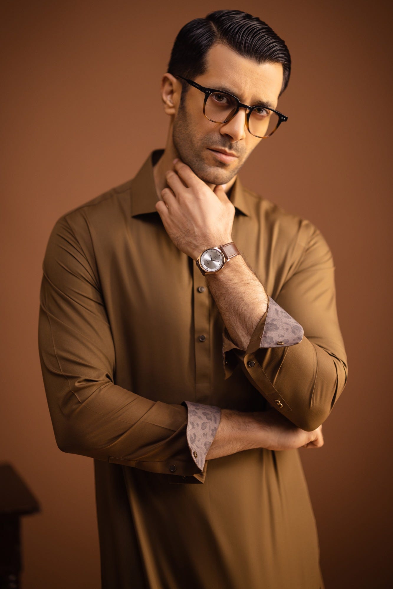 Fili - Brown Blended Kameez Shalwar