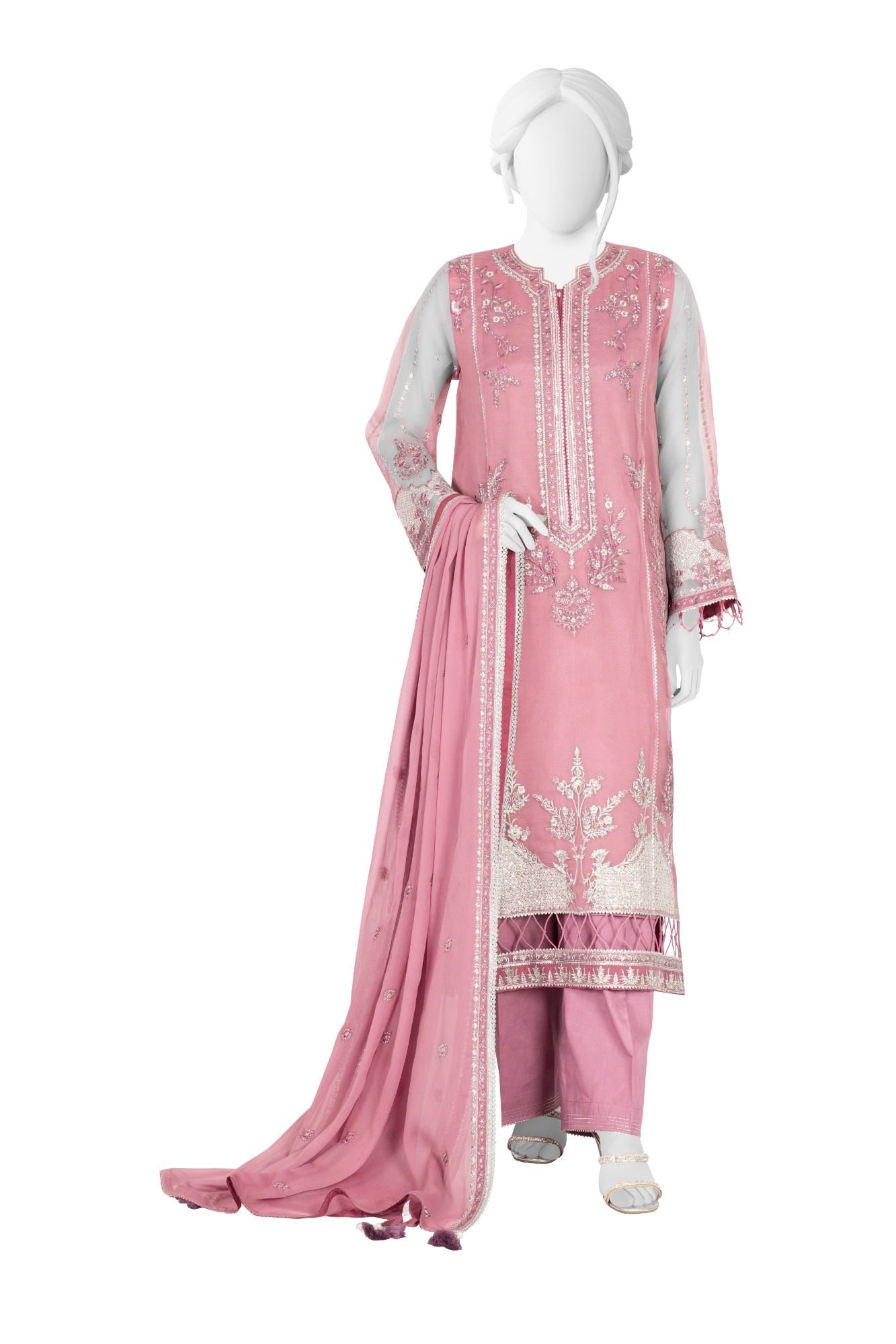 Tea Pink Dyed Unstitched 3 Piece Dress | Jjls-S-Jfu-23-707