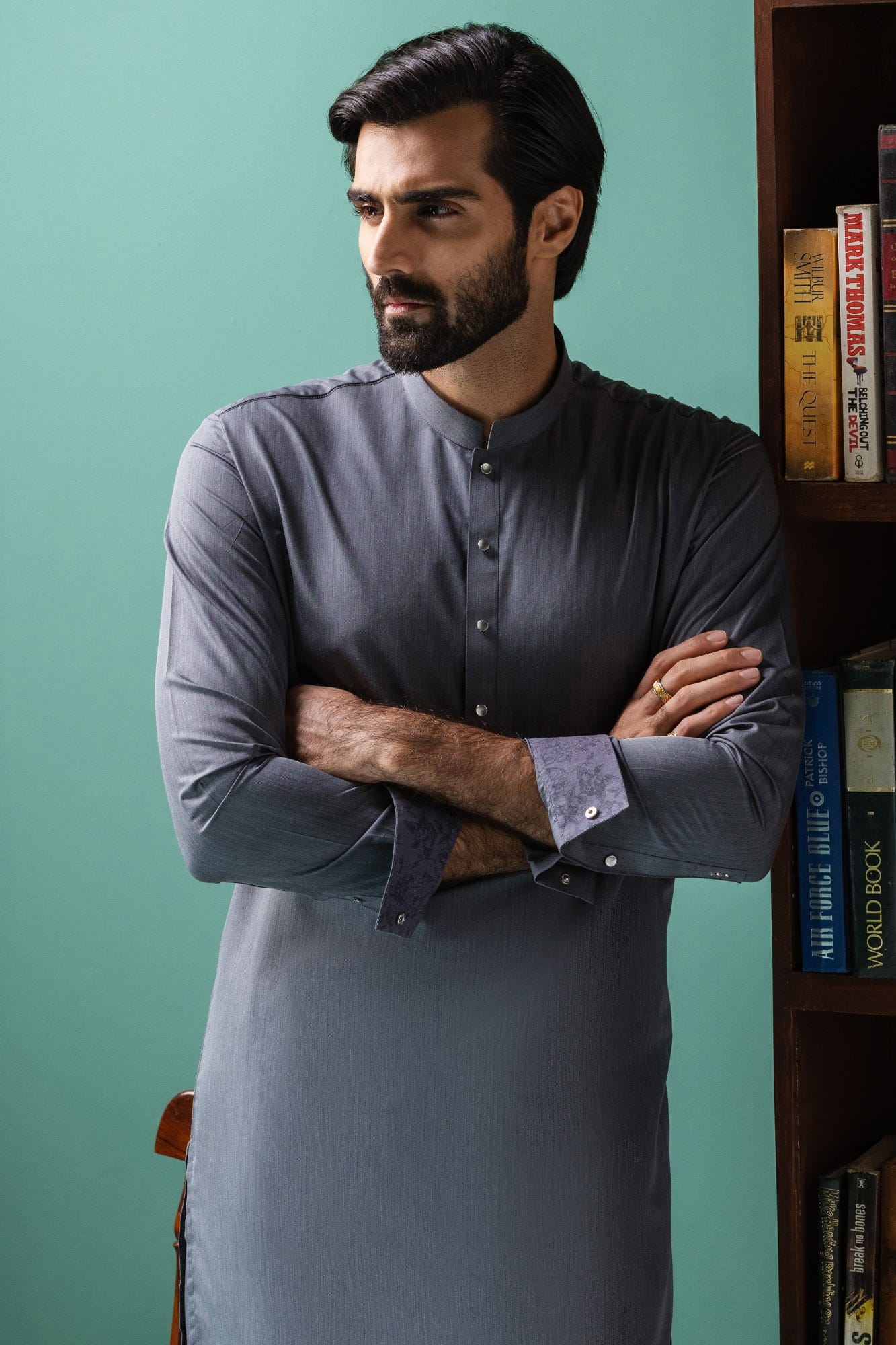 Germany - Carbon Grey Blended Kameez Shalwar