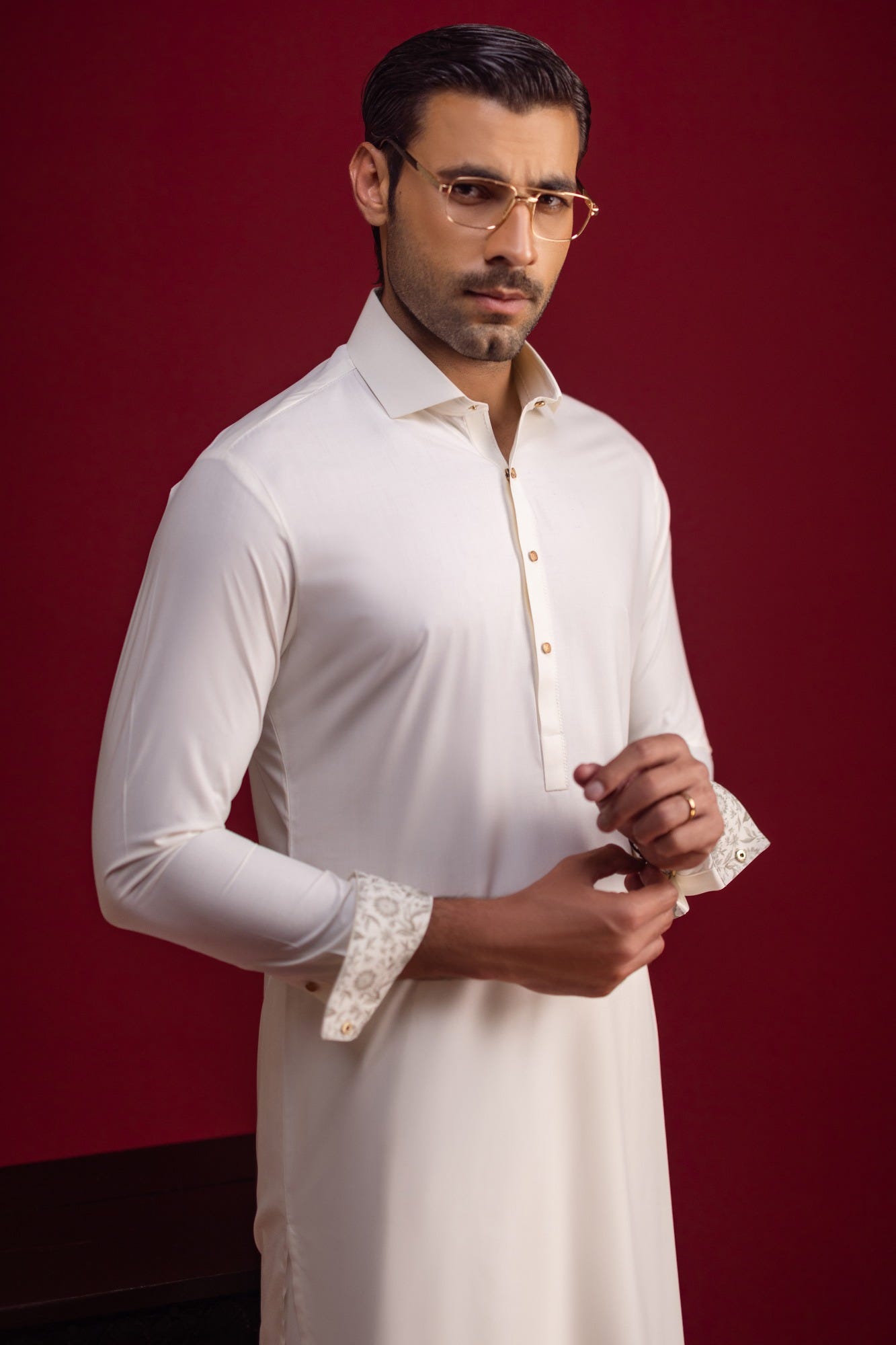 Hamilton - Cream Blended Kameez Shalwar
