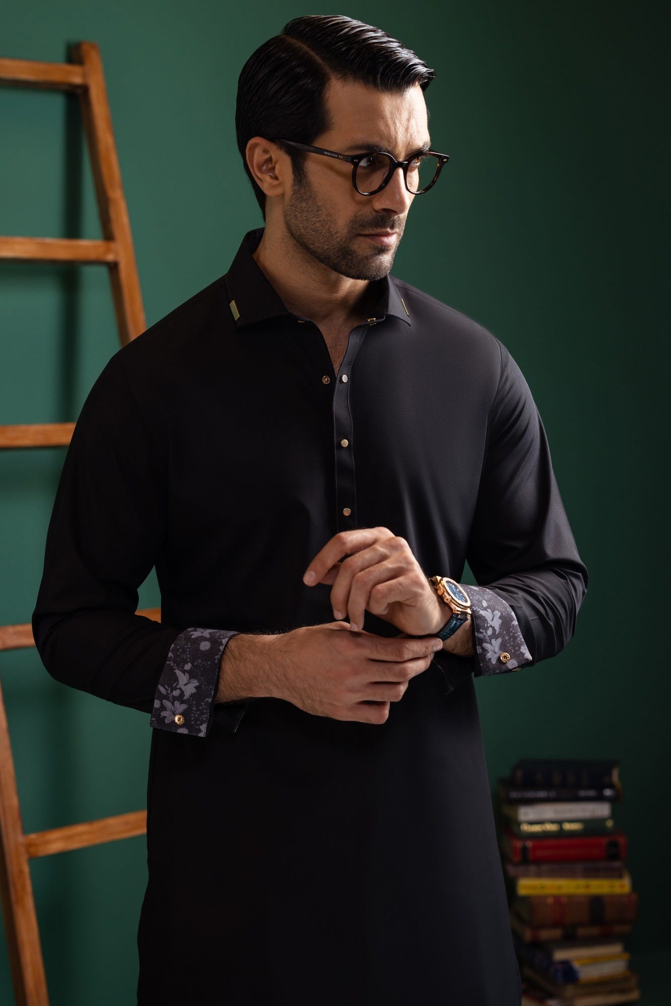 Hong Kong - Black Blended Kameez Shalwar