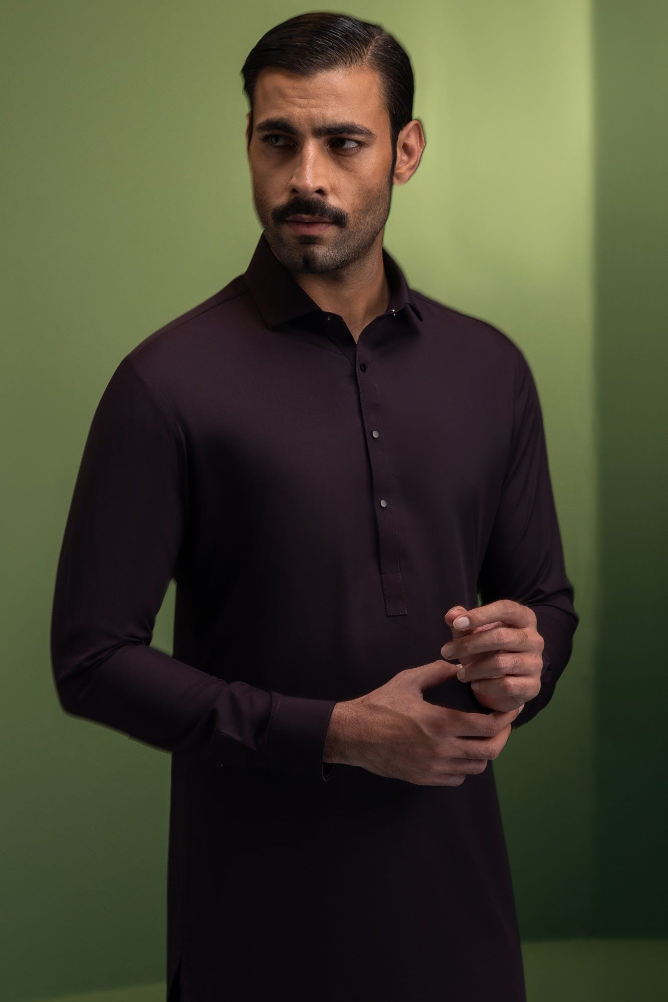 Hong Kong - Burgundy Blended Kameez Shalwar