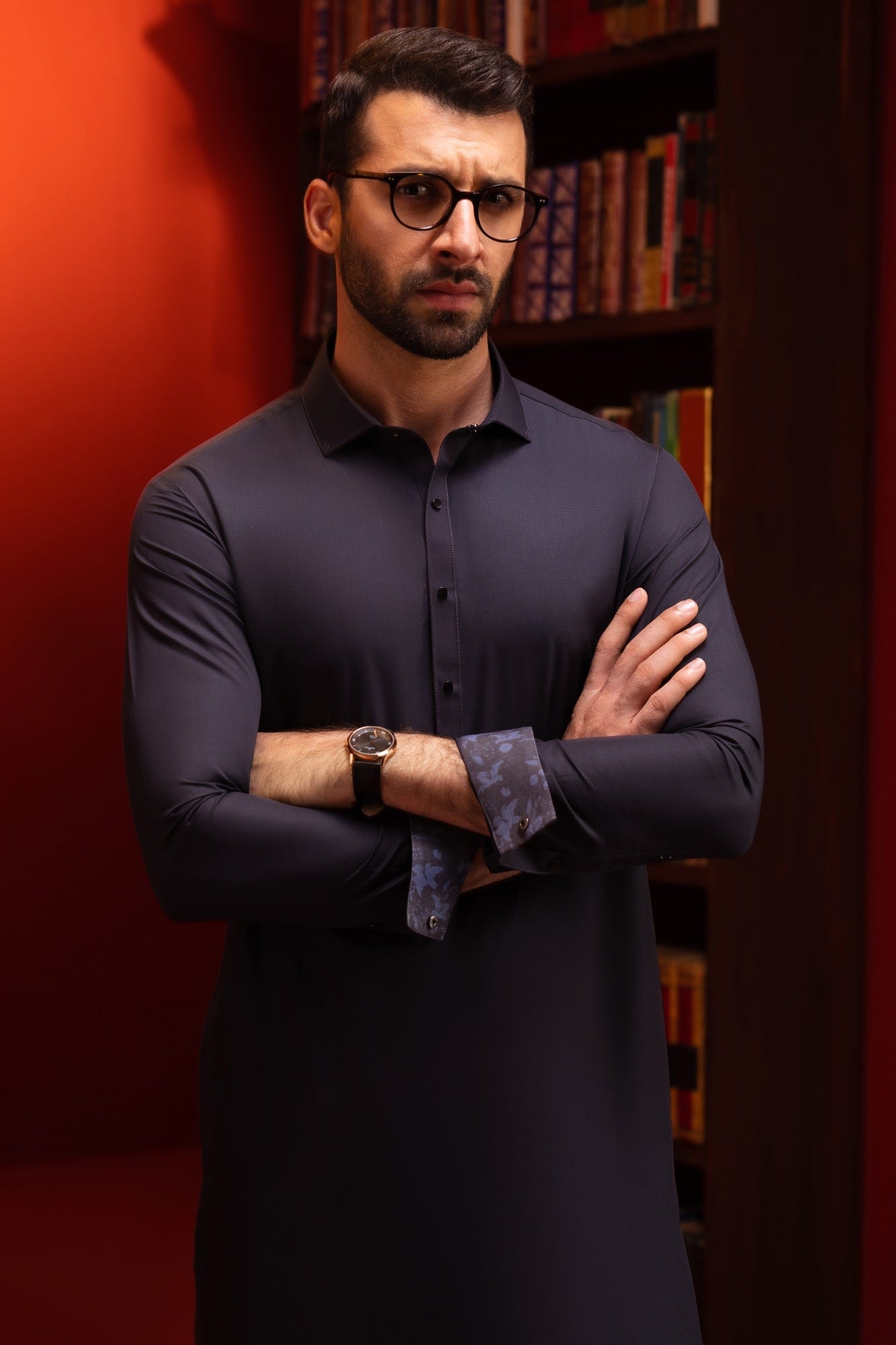 Hong Kong - Charcoal Grey Cotton Kameez Shalwar