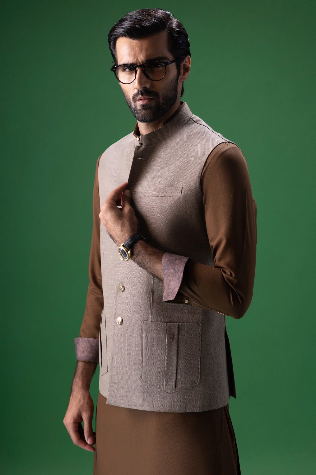 Brown Suiting Waistcoat | Ccvc-A-39340-2