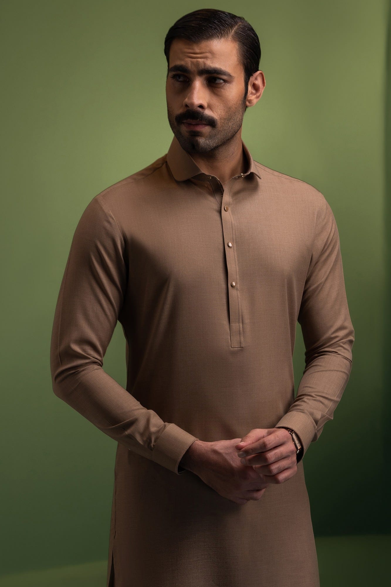 Isfahan - Brown Blended Kameez Shalwar