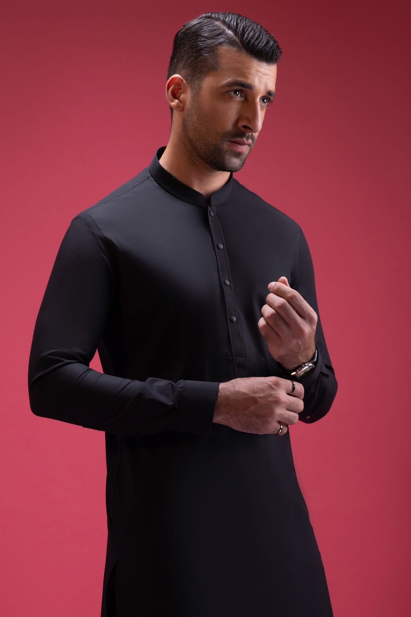 Izmir - Black Cotton Kurta Trouser
