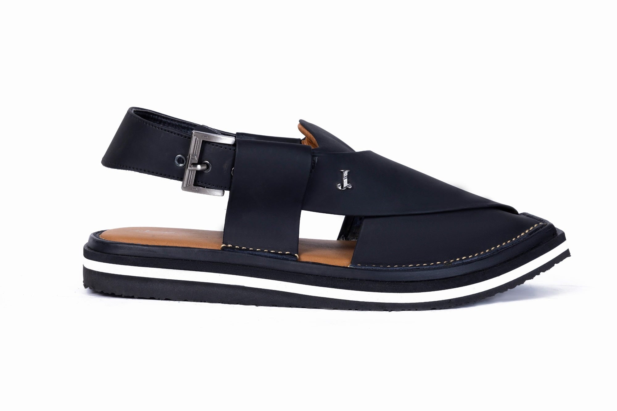 Matt Black Trendy Peshawari Chappal | Jjfw-Jpc-9008
