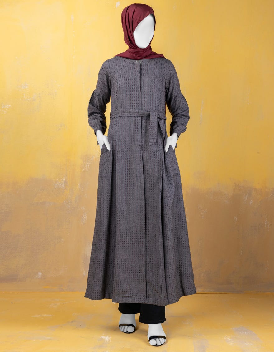 Grey Khaddi Abaya | Jjab-A-Jab-24-003