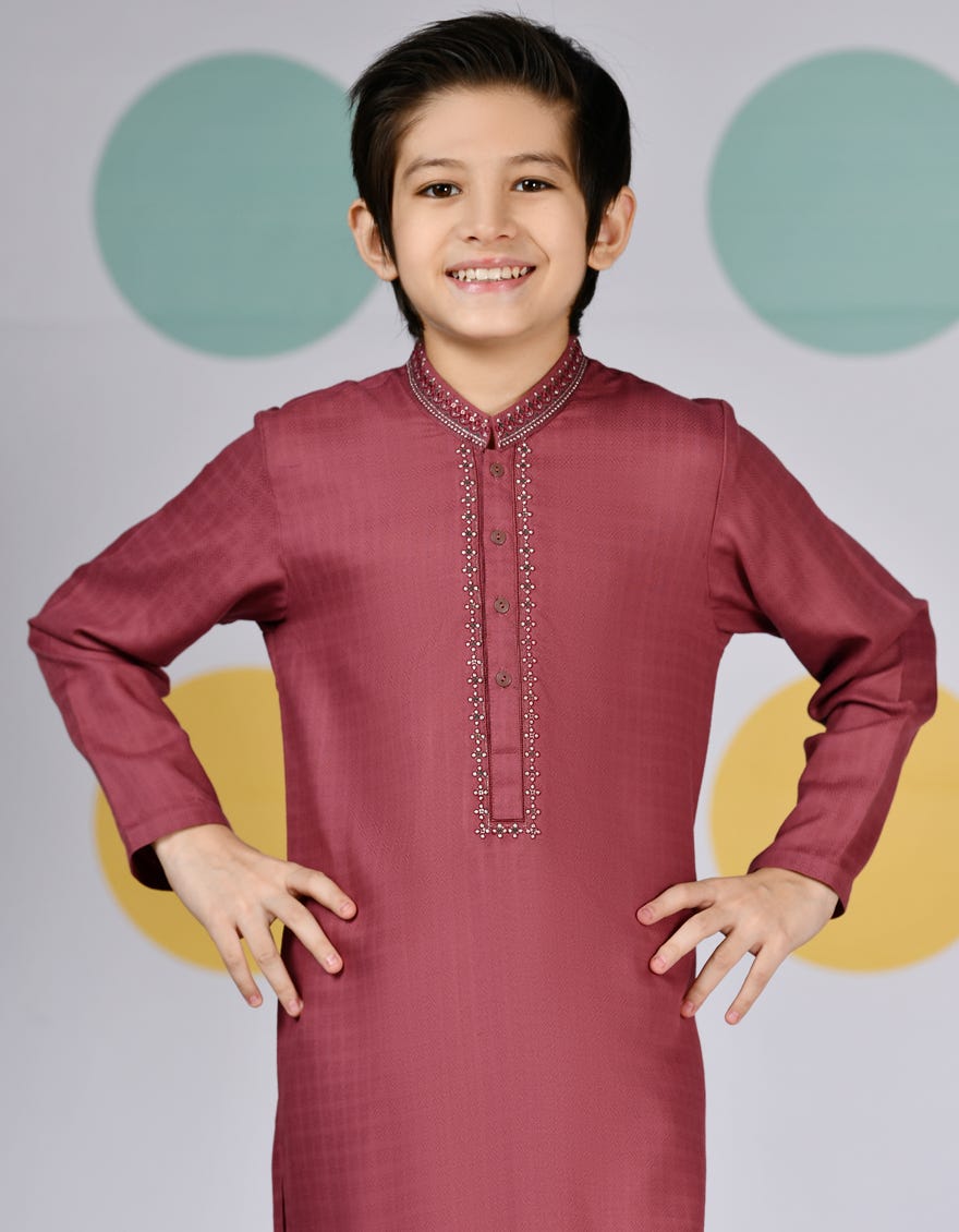 DARK PINK BLENDED KURTA | JCK-A-39139