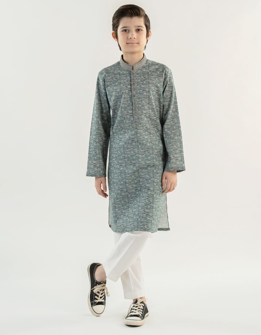 SEA GREEN COTTON KURTA | JCK-A-39234