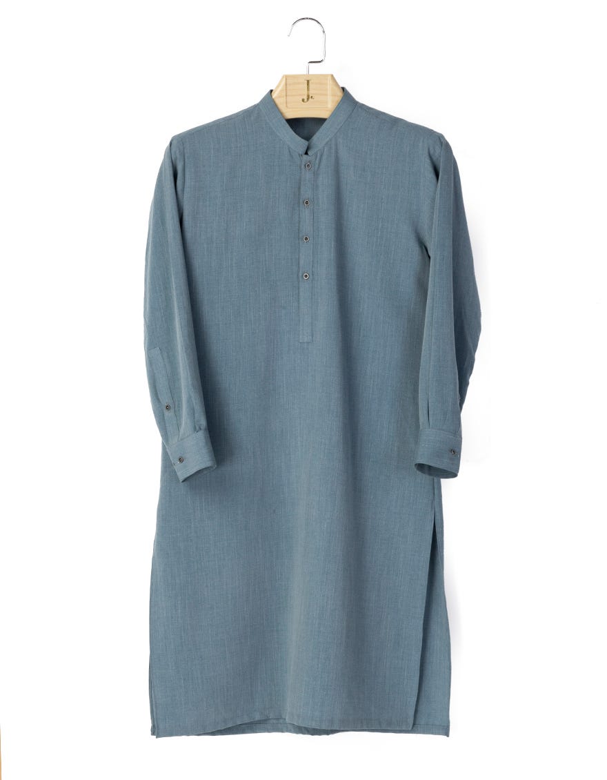 DULL BLUE BLENDED KAMEEZ SHALWAR