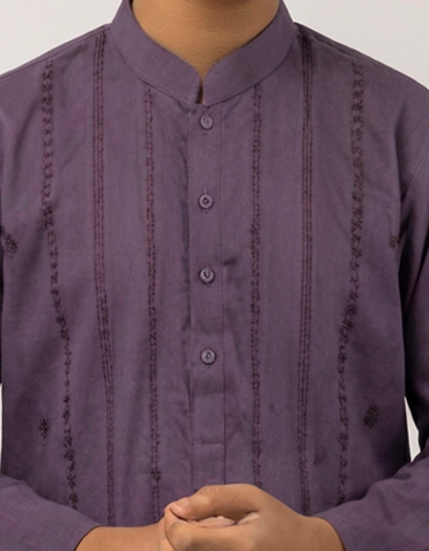 PURPLE COTTON FORMAL KURTA