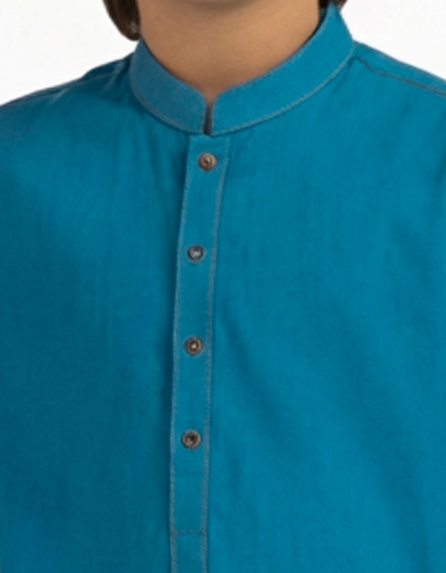SKY BLUE COTTON CASUAL KURTA