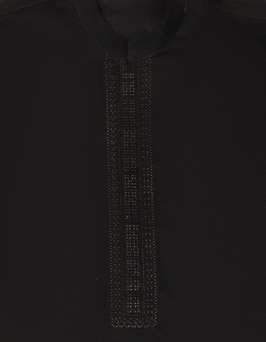 BLACK COTTON SEMI-FORMAL KURTA