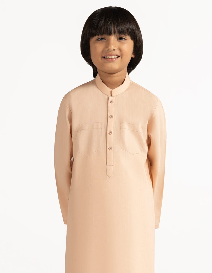 PEACH COTTON CASUAL KURTA