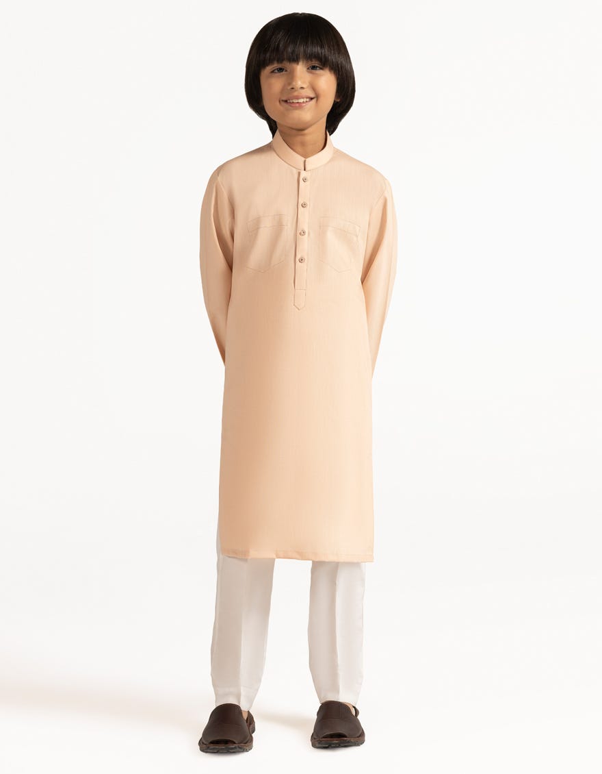 PEACH COTTON CASUAL KURTA