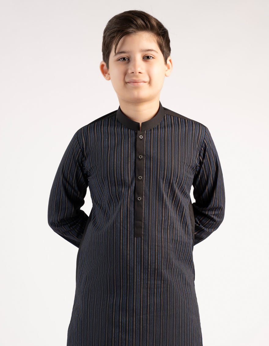 BLACK COTTON CASUAL KURTA