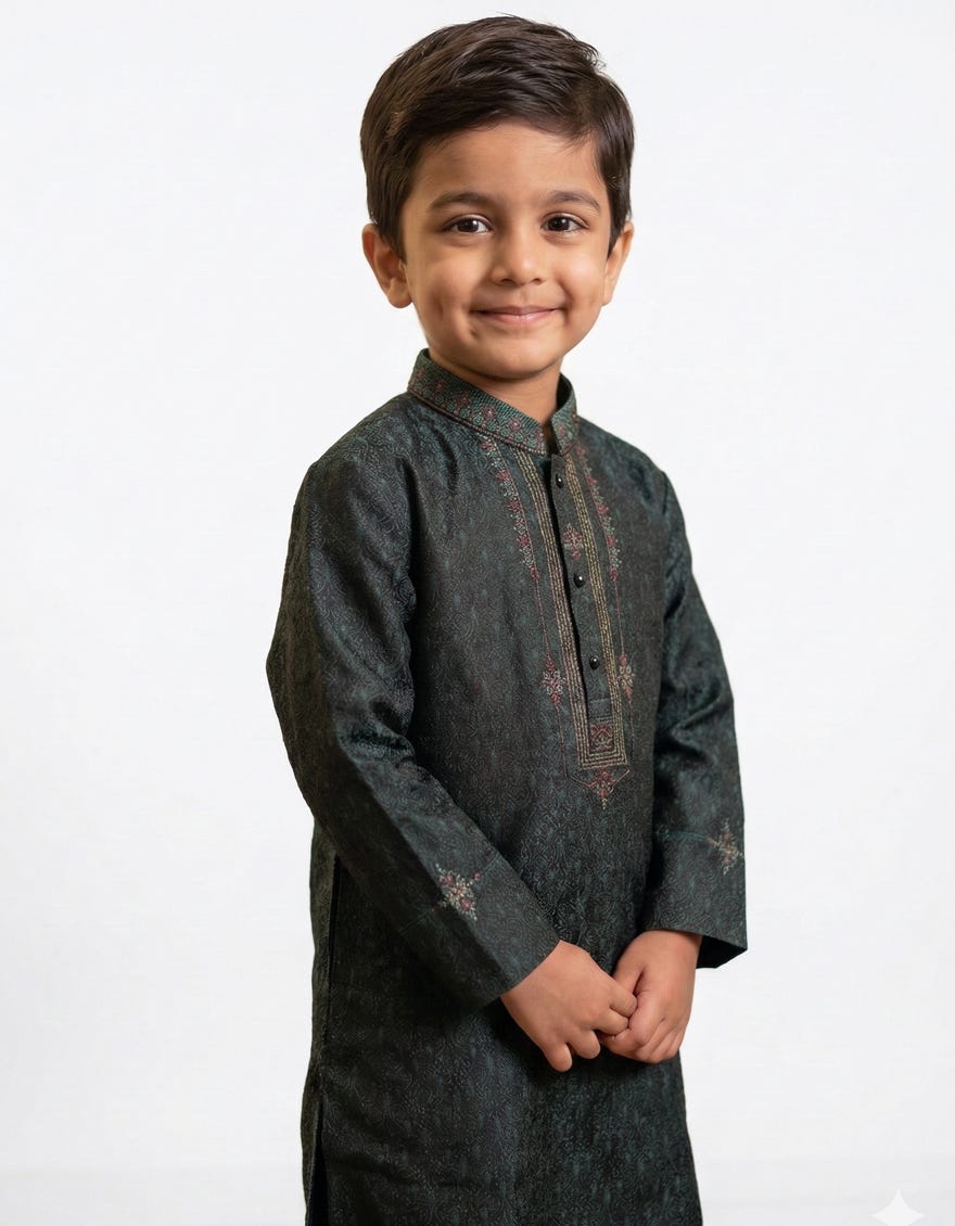 BLACK-GREEN BLENDED SPECIAL KURTA