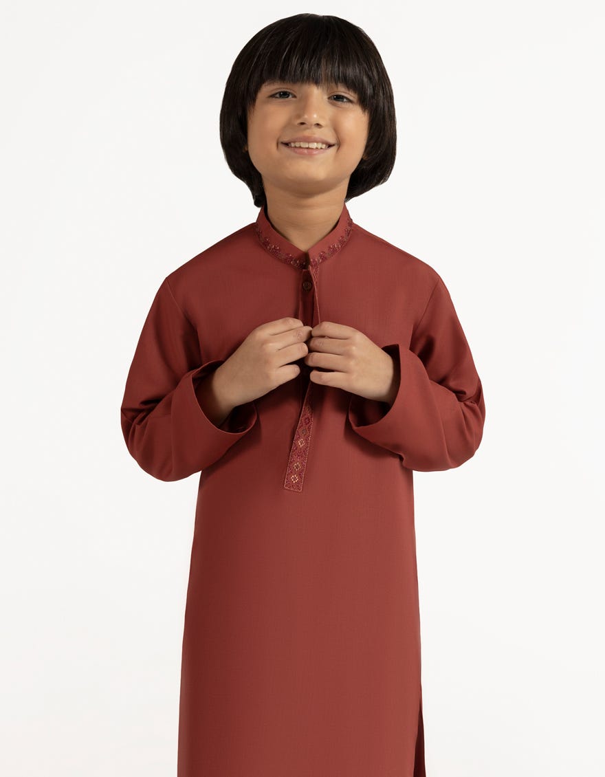 RUST SEMI-FORMAL KURTA