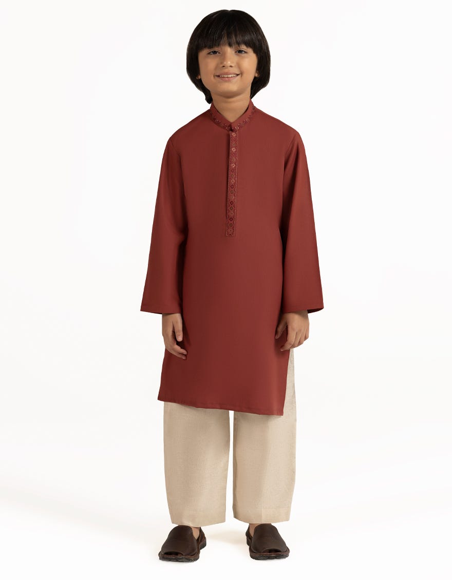 RUST SEMI-FORMAL KURTA