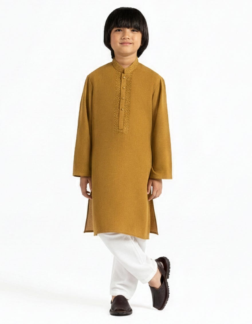 GOLDEN SEMI-FORMAL KURTA