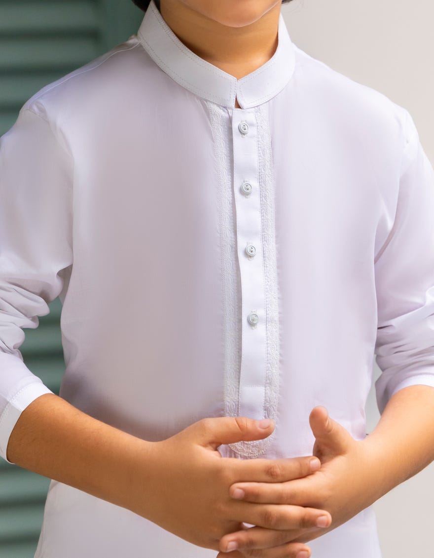 WHITE COTTON KURTA | JCK-S-90487
