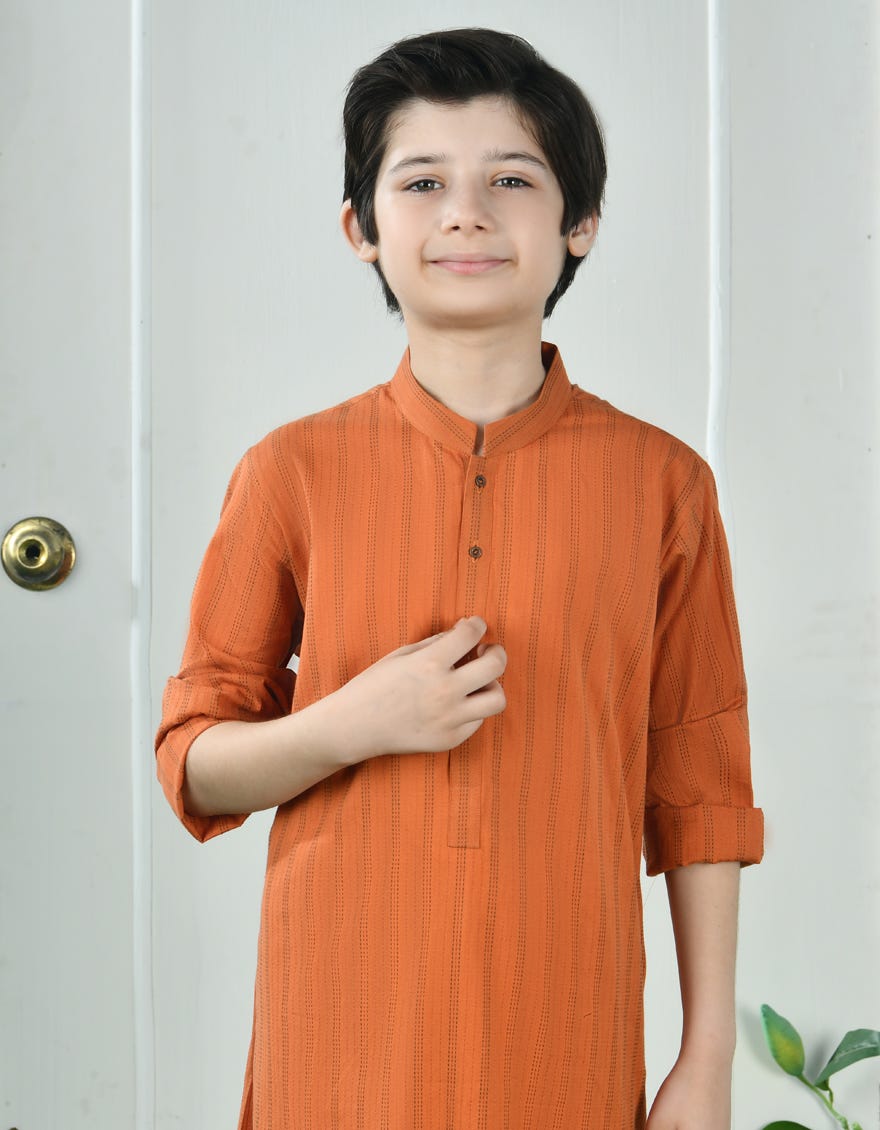 ORANGE COTTON KURTA | JCK-A-39119