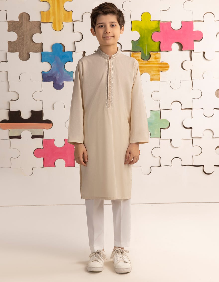 CREAM BLENDED KURTA | JCK-A-39206