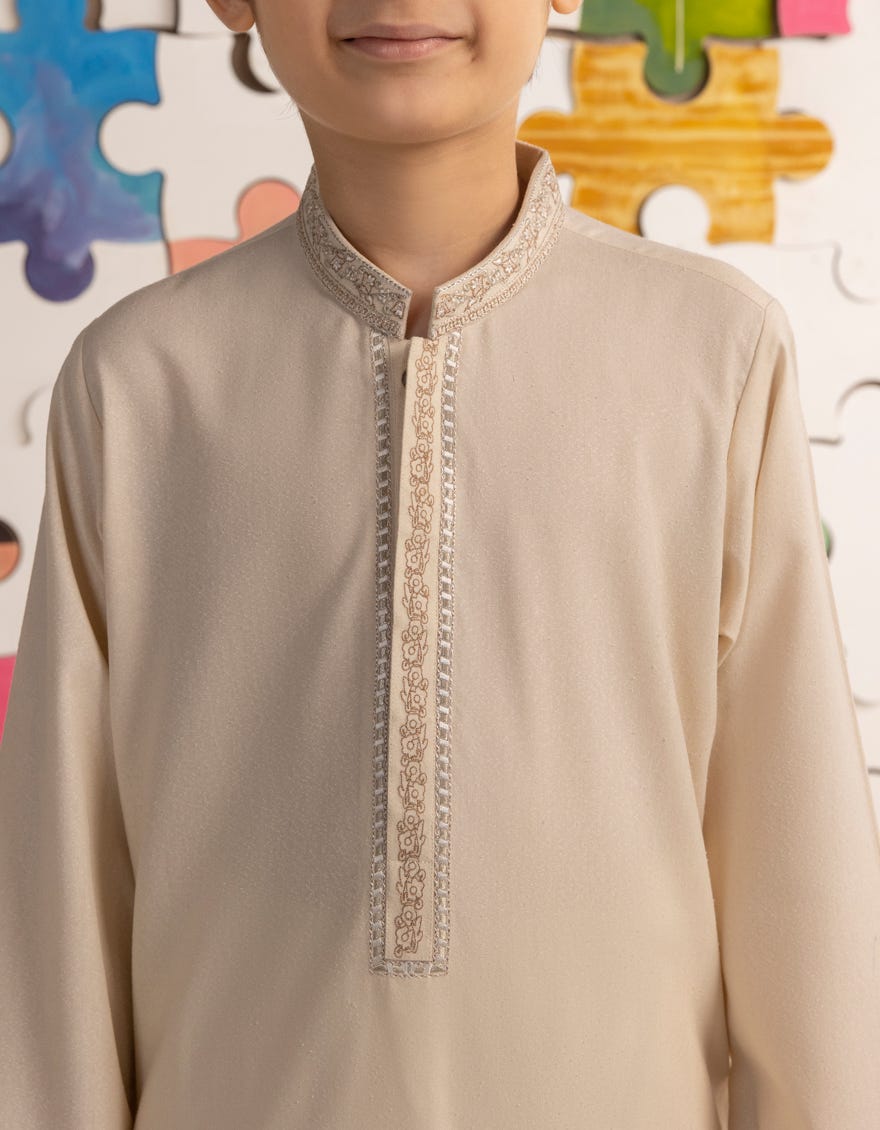 CREAM BLENDED KURTA | JCK-A-39206