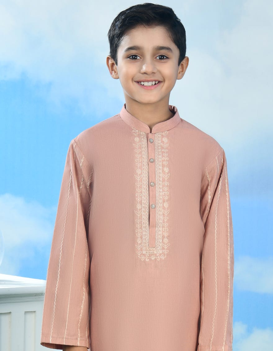 PEACH BLENDED FORMAL KURTA | JCK-SP-A-34559