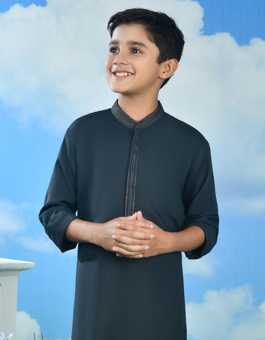 DARK GREY BLENDED KURTA | JCK-S-39013