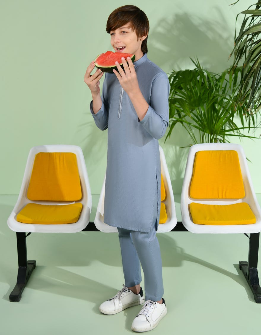 Ash Grey Cotton Kurta Pajama | Jckp-S-38983