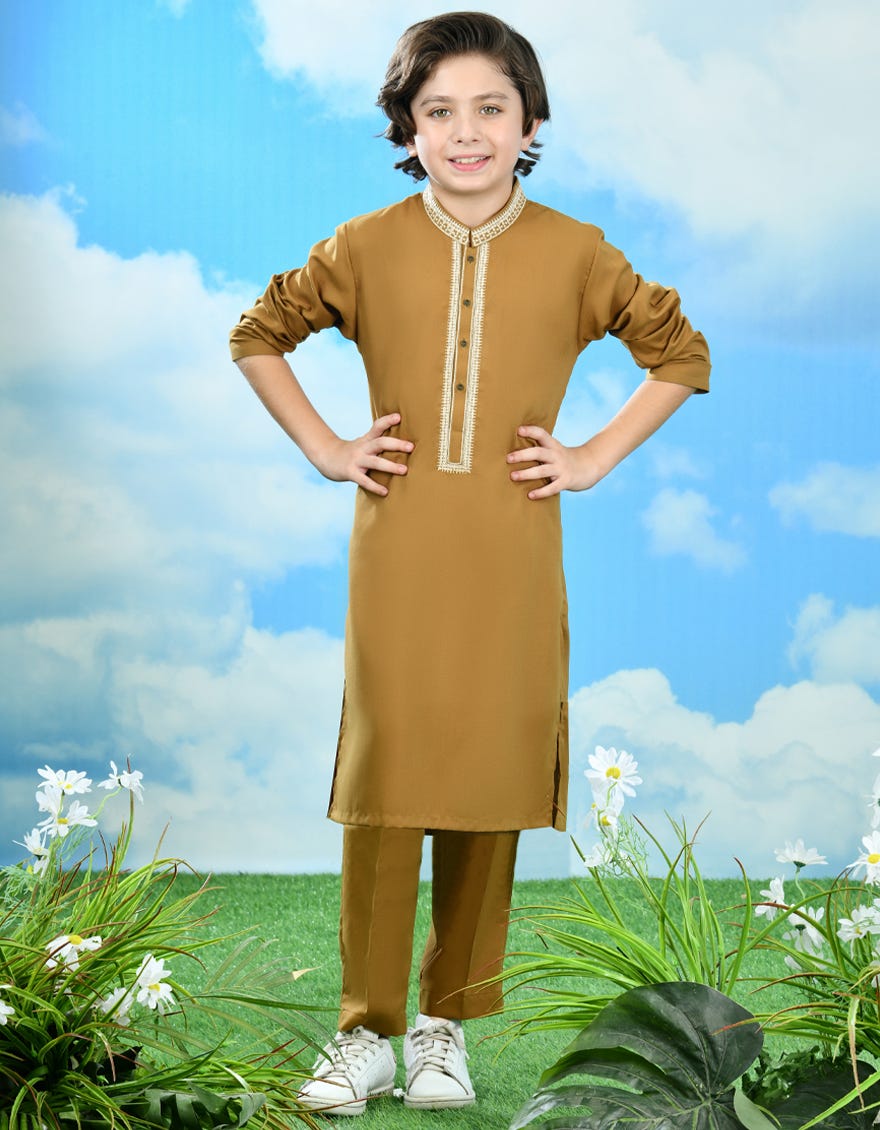 Mustard Blended Kurta Pajama | Jckp-A-39049