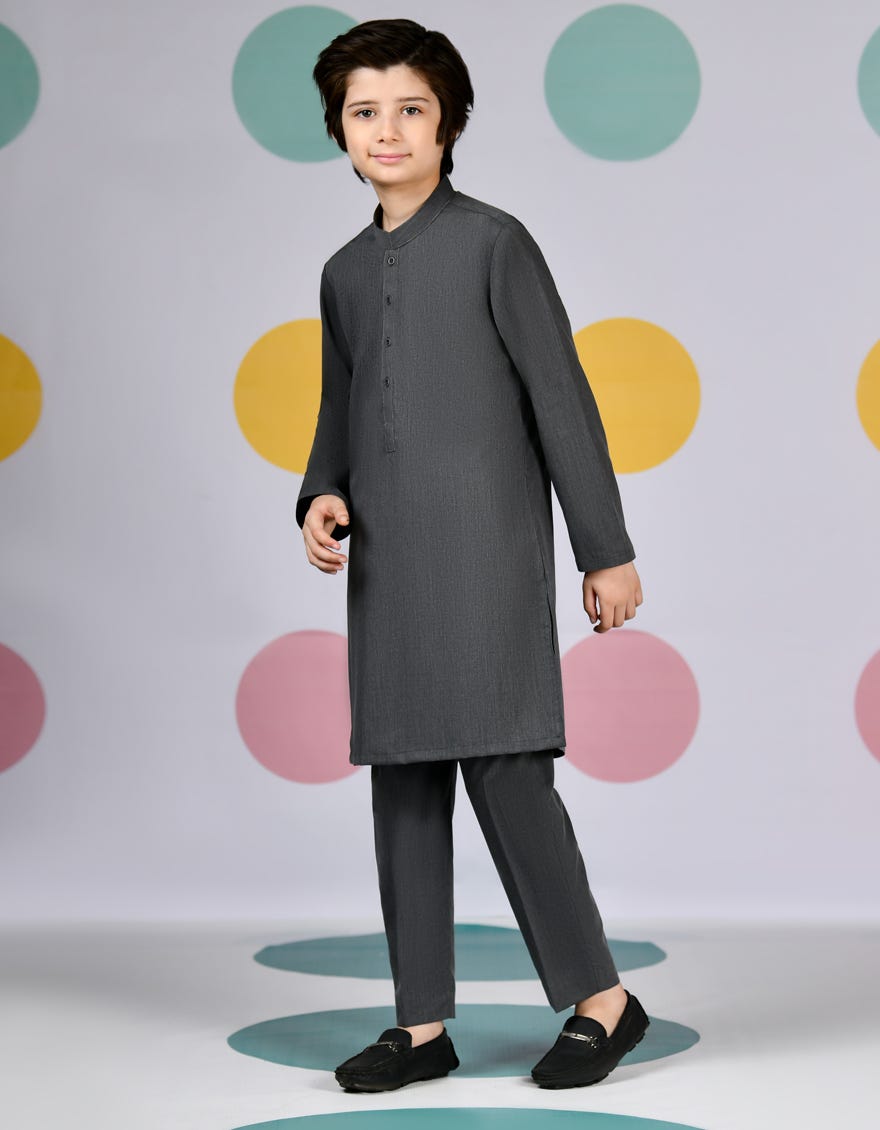 Dark Grey Blended Kurta Pajama | Jckp-A-39134