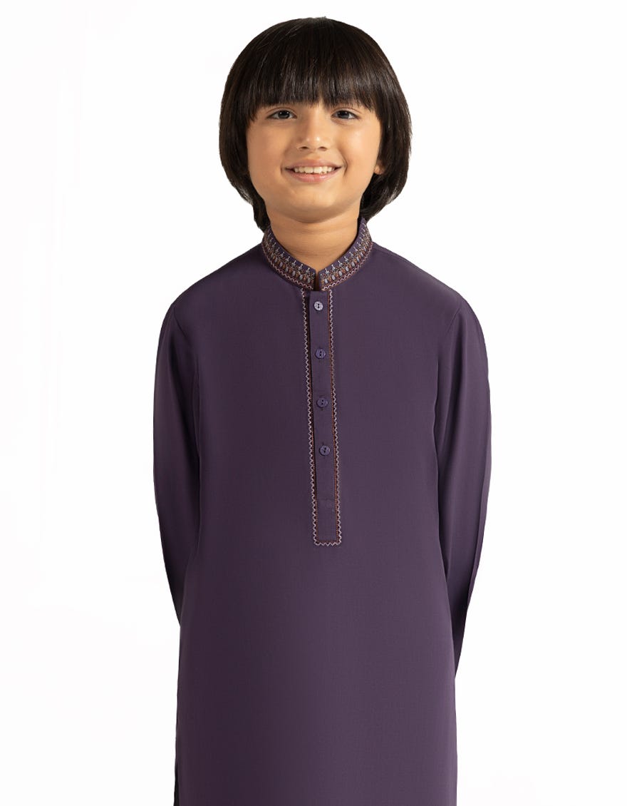 PURPLE SEMI-FORMAL KURTA TROUSERS