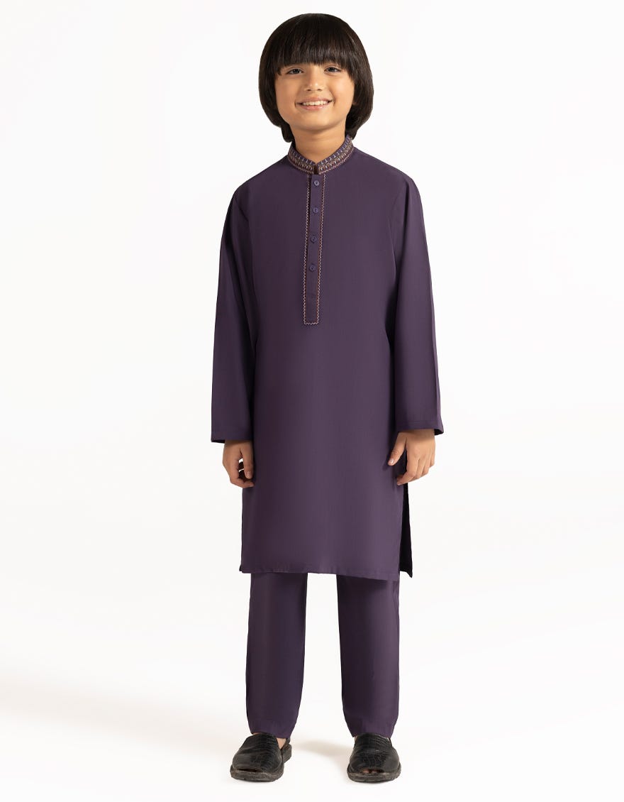 PURPLE SEMI-FORMAL KURTA TROUSERS